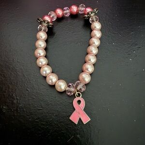 Pink Awareness Ribbon Bracelet